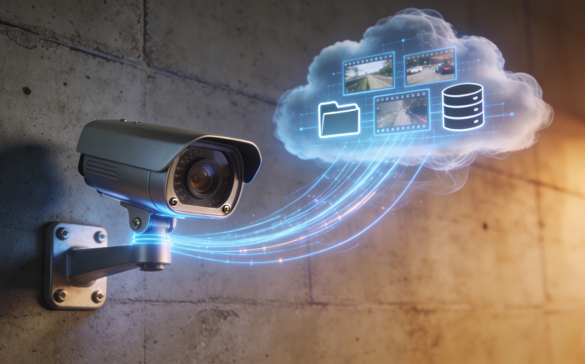 Концептуальная иллюстрация облачного видеонаблюдения