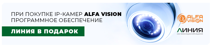Видеонаблюдение «Линия» в подарок с камерами AlfaVision