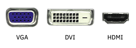 Подключение осуществляется посредством VGA-, DVI- или HDMI-входов.